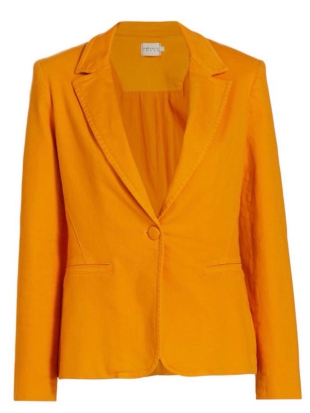 Alice + Olivia Orange Single-Button Notch-Lapel Blazer